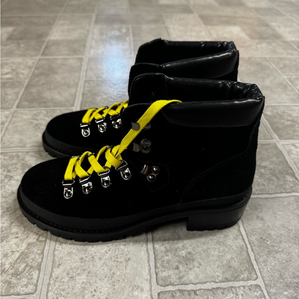 Aerosoles Black Boots with Yellow Laces